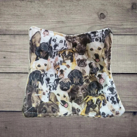 Microwave Bowl Cozy, Reversible Dogs and Ticking Soup Bowl or Ice Cream Cozy - Picture 1 of 4